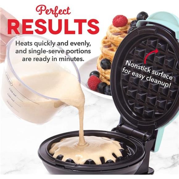 Mini Maker for Individual Waffles, Hash Browns, Keto Chaffles with Easy to Clean - Picture 2 of 5